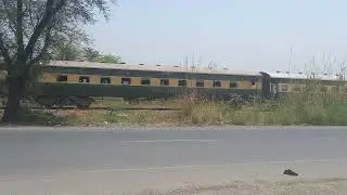 Green Line Express coaches with Millat Express while arriving Bhalwal Railway Station