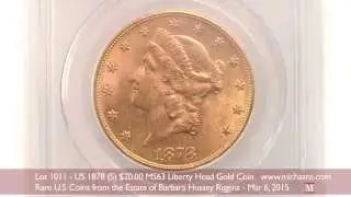 US 1878-S $20 MS63 Liberty Head Gold Coin