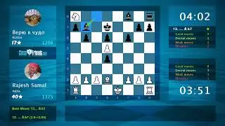 Chess Game Analysis: Rajesh Samal - Верю в чудо, 1-0 (By ChessFriends.com)
