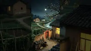 Moonlight Over the Village 🌙 #moonlight #night #village #nature #tranquil #relax #naturebeauty