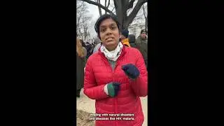 Niranjali Amerasinghe, speaks at the Stop Foreign Aid Freeze action - 02/05/2025 | ActionAid USA