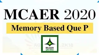MCAER PG CET 2020 || Memory based solved Question Paper