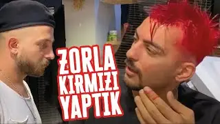 SA&Ccedil;LARINA GRİ YERİNE KIRMIZI BOYA S&Uuml;RD&Uuml;M !!! (İSYAN ETTİ)