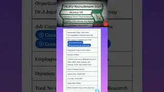 TNJFU Recruitment 2025  Driver, Field Assistant Posts; Apply Now!&nbsp; #governmentjobs #tamiljobupdates
