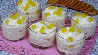 VASITOS DE GALLETA Y PIÑA, SOLO 3 INGREDIENTES, POSTRE SIN HORNO,Fácil y Rápido🤩 PINEAPPLE GLASSES