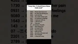 Codes you should KNOW!!👍🏻💖🌷 Gen Z# aesthetic # Softie Seoul #