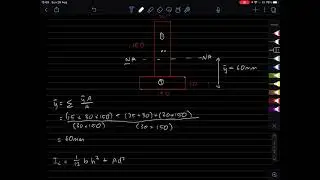 T Beam: Y Bar and Second Moment of Area