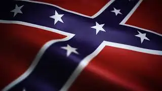 US Confederate Flag Waving Background Video Loop