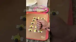 Piping Bees with buttercream. Cake decoration. Simple and satisfying. H ow to make buttercream bees.