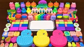 Slime mixing rainbow seashell & piping bags for glossy swirls