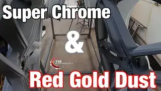 Powder Coating Wheels Super Chrome and Red Gold Dust