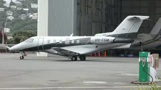 Wellington Airport | Pilatus PC-24 (VH-FGM) engine start