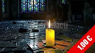 Lonely Candle on Wet Stone &ndash; HD Stock Video