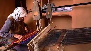 Turning raw wool into yarn | Weaving a colorful kilim rug | DIY Crafts | ASMR