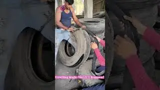 Tire Magician: Old Rubber Becomes BRAND NEW With A Knife! #DIYRestoration #Upcycle #MindBlown ♻️🔪🤯