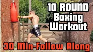 30 Minute Heavy Bag Boxing Workout at Home | 10 Round Follow Along
