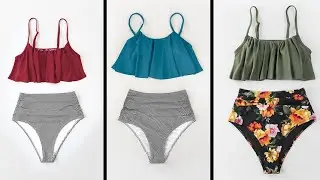 Cupshe Fashion Women Falbala High waisted Bikini Set