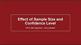Effect of Sample Size and Confidence Level on Interval Estimates