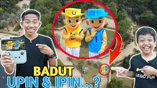 DRONE MENANGKAP NAMPAK BADUT UPIN DAN IPIN DITAMAN?? | Mikael Family
