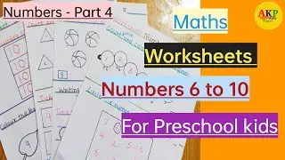 Maths Worksheets for preschool kids/Learn to write Numbers 6 to 10/numbers for all pre-primary kids