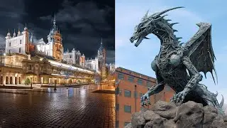 Krakow (Poland) as a futuristic city imagined by AI