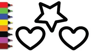 Star and Heart Coloring and Drawing for Kids, Toddlers #Painting Coloring Pages by MAIB Toy Art
