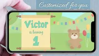 1st birthday invite Video HD Custom Video to share by whatsapp etc || Invitation for first birthday