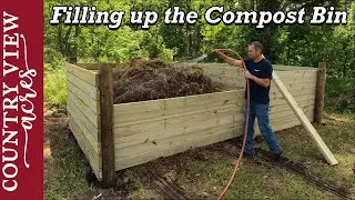 Cleaning the barn and filling up the compost bin