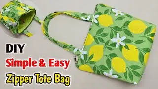 SIMPLE AND EASY - DIY Zipper Tote bag sewing tutorial | How to make cloth bags at home | DIY Bags