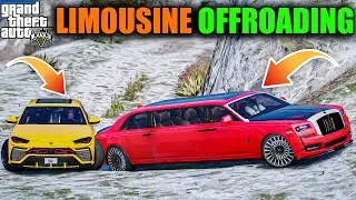 GTA 5 : TOP LIMOUSINE SUPER CARS OFFROADING WITH ROLLS-ROYCE AND LAMBORGHINI URUS IN SNOW FALL OMG!