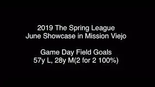 Game FGs, The Spring League in Mission Viejo, June 20 2019, Japanese Kicker Takeru Yamasaki