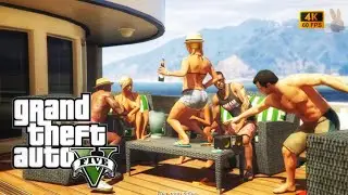 GTA V: Майкл вытаскивает Трейси с яхты (Эпическая погоня и спор)