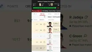 RCB vs che GL team dream 11