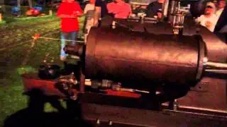 20hp left hand Reid engine running at night at Old Thresher
