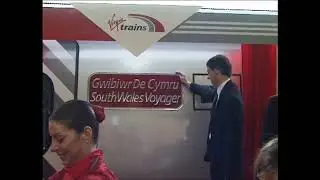 Virgin Voyager. Naming at Swansea, start of new service. March 2002