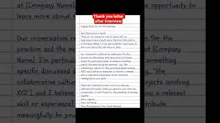 Thank you letter after interview #thankyouletter