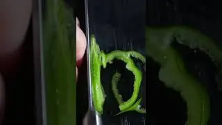 【ASMR】green pepper slices #asmr #japanesekitchenknives #japanesecultures  #foodasmr
