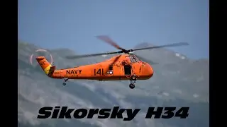 Sikorsky S-58 (H-34) RC Scale electric model helicopter demo flight