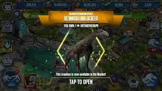 WIN THE URTINOTHERIUM FROM BRACKETED TOURNAMENT BATTLE. JURASSIC WORLD THE GAME