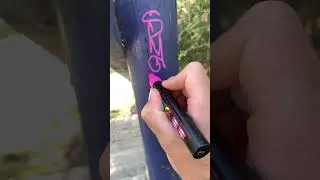 Tagging on wooden post #graffiti #tagging #shortsyoutube #art