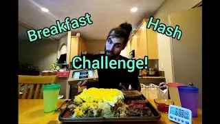 Breakfast Hash Challenge [ Man vs. Food] Crazy Cheat day breakfast challenge!