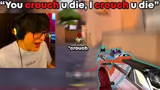 100T iiTzTimmy shows the definition of 'CROUCH' diff in Valorant...