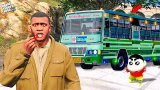 Shinchan & Franklin Become a Tamil Nadu Government Bus Driver in Gta 5
