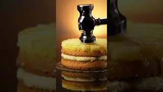 Realistic Pineapple Cake Cutting ASMR | Hyper-Realistic Dessert | Ultra Satisfying Slow Motion 🍍🎂