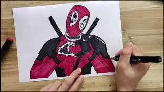 Deadpool Coloring｜How to coloring｜Marvel｜死侍｜Deadpool｜Art DIY｜coloring book｜ WOW-DIY
