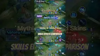 Satoru Gojo Kongming Vs Mythic & Limited Skins; skills effects comparison #hok #jujutsukaisen