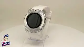 Ceas Smartwatch V8 cu Functie Apelare, Camera, Bluetooth, Pedometru, Android &ndash; Alb