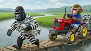 Monkey NaNa Catches Fishes in His Pond When a Sneaky Thief Steals Them All Right Under His Nose! 🐒🎣😱
