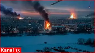 Ночью беспилотники атаковали 21 регион России: слышны взрывы, пожар на нефтебазе.