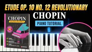 Revolutionary Etude - Chopin👇 Sheet Music👇 + PDF for Late Beginners - Easy Piano Tutorial